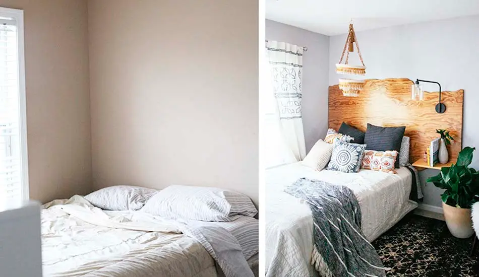 Antes y después de una habitación remodelada
